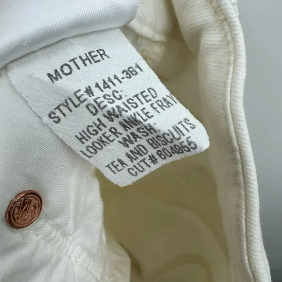 Mother Denim High Waisted Looker Ankle Fray Tea And Biscuits  Size 27 Jeans B895 - Picture 6 of 6